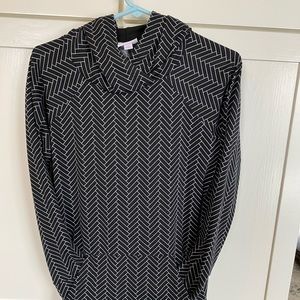 Black & White geometric design LulaRoe Amber Hoodie